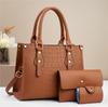 Handbag, mother and child bag, three-piece set, women's bag, large-capacity shoulder messenger bag.
