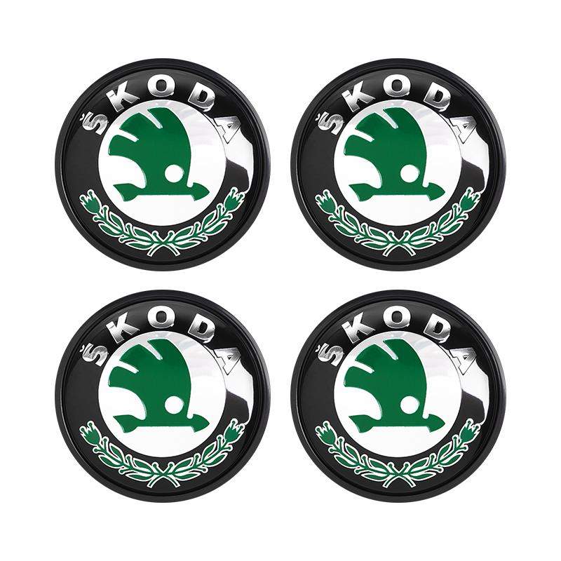 AAAAP1 4 Stück 55/65mm Auto Radnabenkappen Emblem Abdeckungen Für Skoda Octavia Superb Rapid Kodiaq Karoq Fabia Kamiq Enyaq Citigo Vision