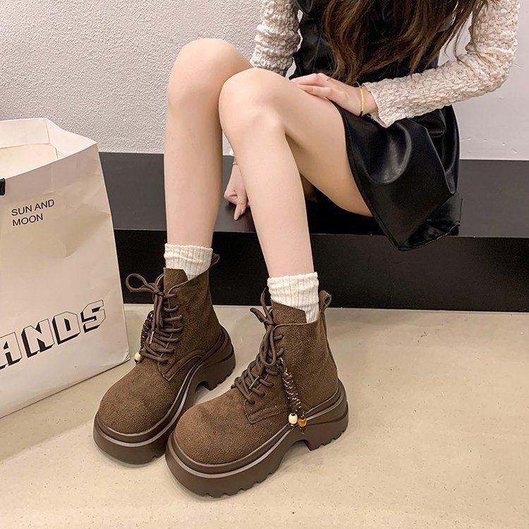 Martin laarzen dames 2025 herfst nieuwe korte laarzen prairie laarzen western cowboylaarzen kleine dikke zool grote gele laarzen