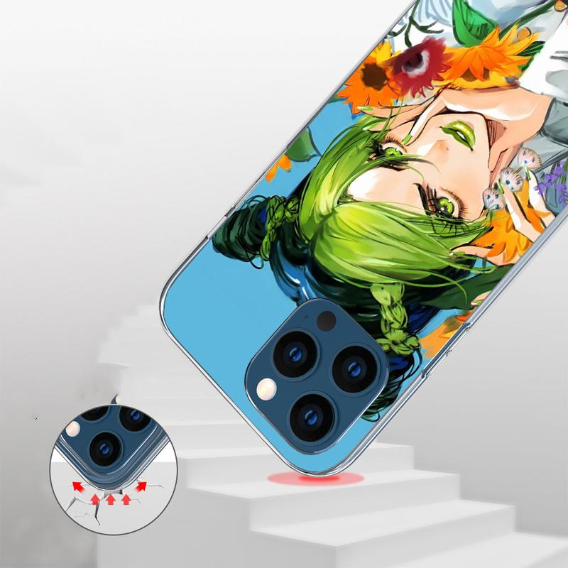 JoJo Bizarre Adventure Jolyne Cujoh Cover Phone Case For iPhone 16 17 Air 15 14 Pro Max 16E Phone Case 13 Mini 12 11 7 SE 8 Prin