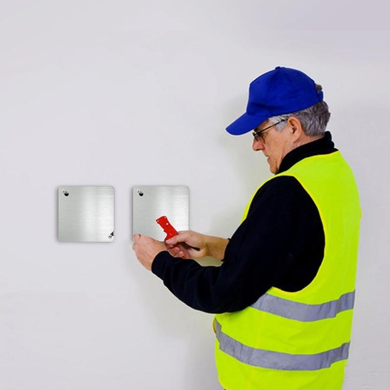 Modern Square Design Steel Cover Plate for 4 Square Inch Boxes Blank Metal Panel Suitable for Home & Office Decoration