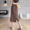 2024 Spring Women's High-Waist A-Line Skirt: Fashionable Mid-Length Korean Style with Slimming Back Slit