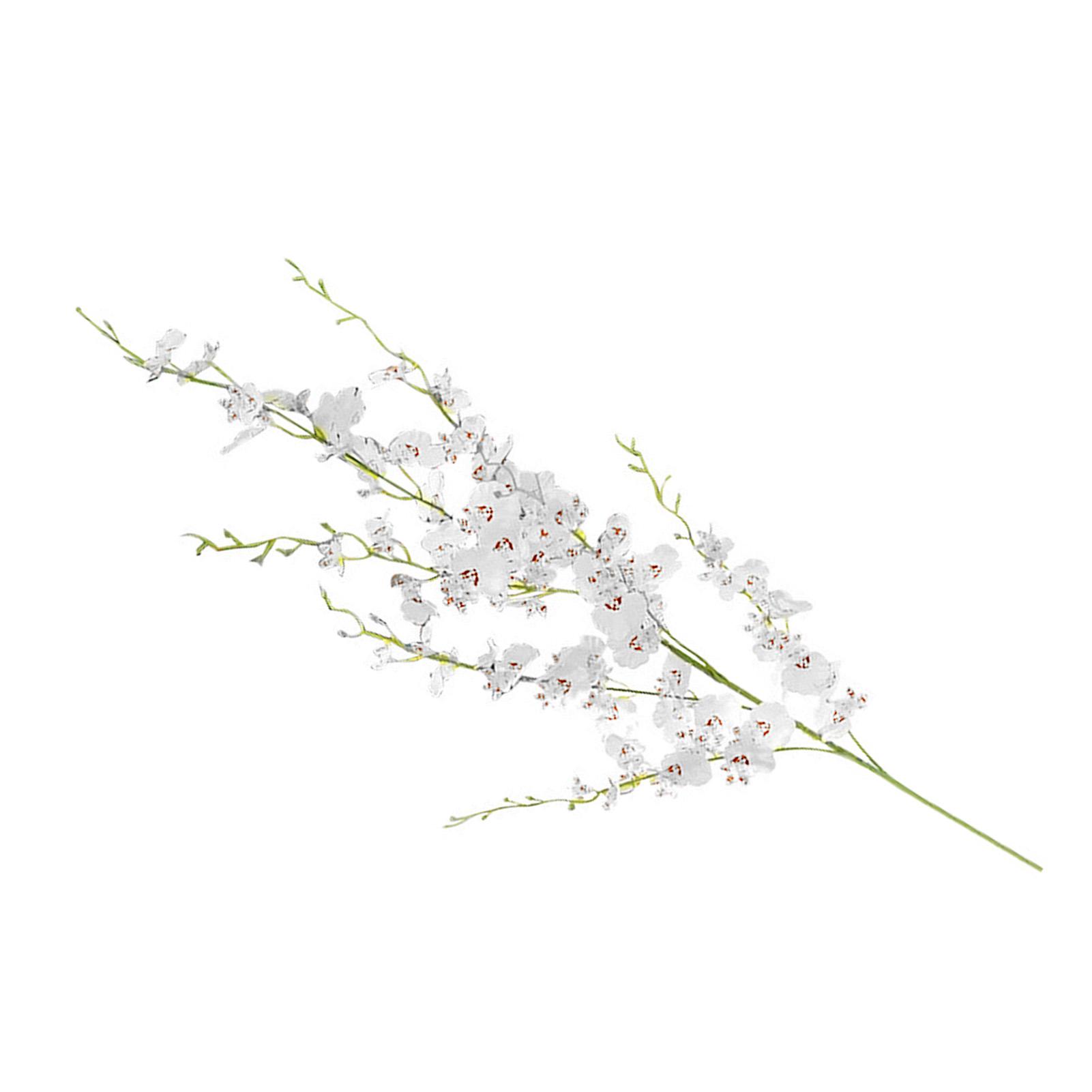

Artificial Orchids Flower Faux Silk Dancing Orchid Stem 7 Branches for Home Wedding Party Festive Indoor Outdoor Decoration