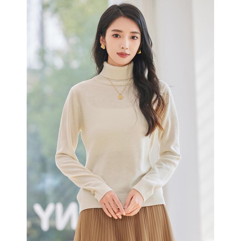 

Women s 100% Merino Wool Turtleneck Sweater M