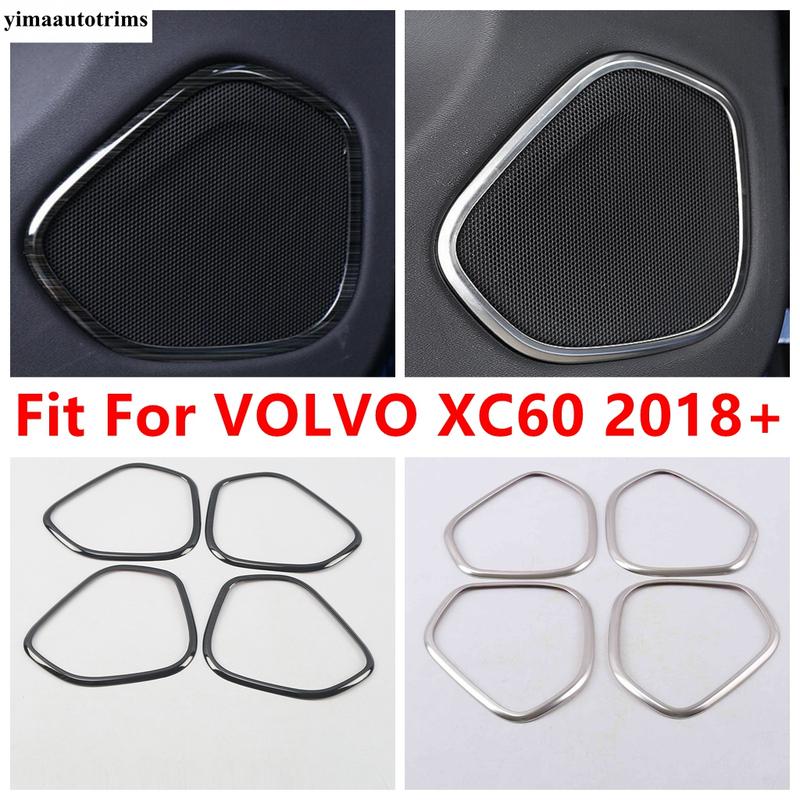 For VOLVO XC60 2018 - 2024 Car Door Speaker Loudspeaker Sound Frame Decoration Cover Trim Stainless Steel Accessories Interior