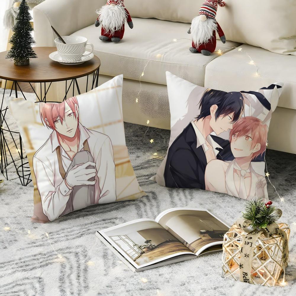 Loving Romantic 10 C-Count Pillow Case Anti-dustmite Pillow Invisible Zipper Silky Short Plush Sofa Cushion Cover