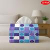 1pc Tissue Box, 2D Flat, Ultra Violet And Robins Egg Blue Dots And Squares R. Living Room, Bedroom, Bathroom, Car-Holiday Decor, Bathroom Accessory Vi