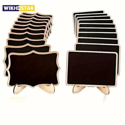 10PCS Mini Chalkboard Signs with Easel Wedding Birthday Parties Message Board Signs and Event Decor Wooden Place Cards