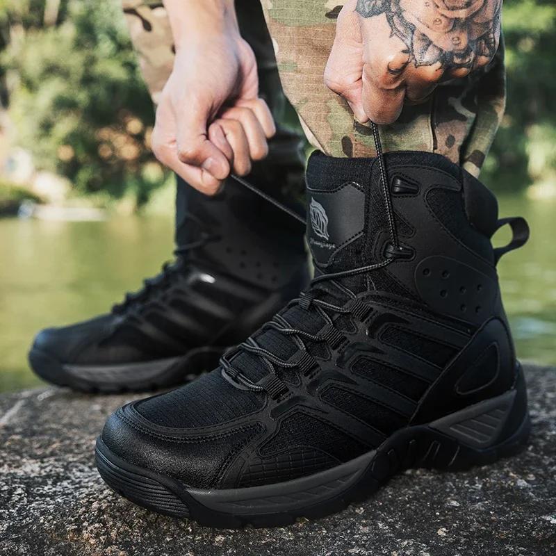 Fashion Fashion Men's Boots Comfortable High-top Boots Outdoor Non-slip Hiking Boots Lightweight Men Desert Boots Motorcycle Boots