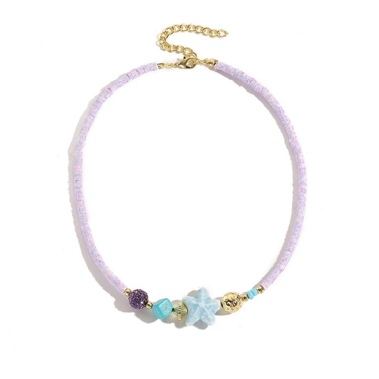 Vintage Sea Charm Pendant Neckchain Fashionable Beaded Necklace Temperament Neckwear Fashion Jewelry Piece