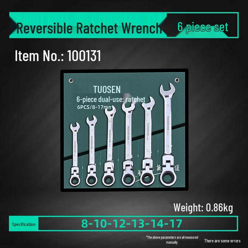 Tuosen Ratchet Wrench Set: Open-End & Socket Combo with Movable Head for Auto Repair