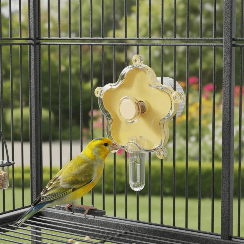 Flowers Shape Rotating Bird Feeder Adjustable Plastic Bird Foraging Gnawing Function Bird Interactive Foraging Activity