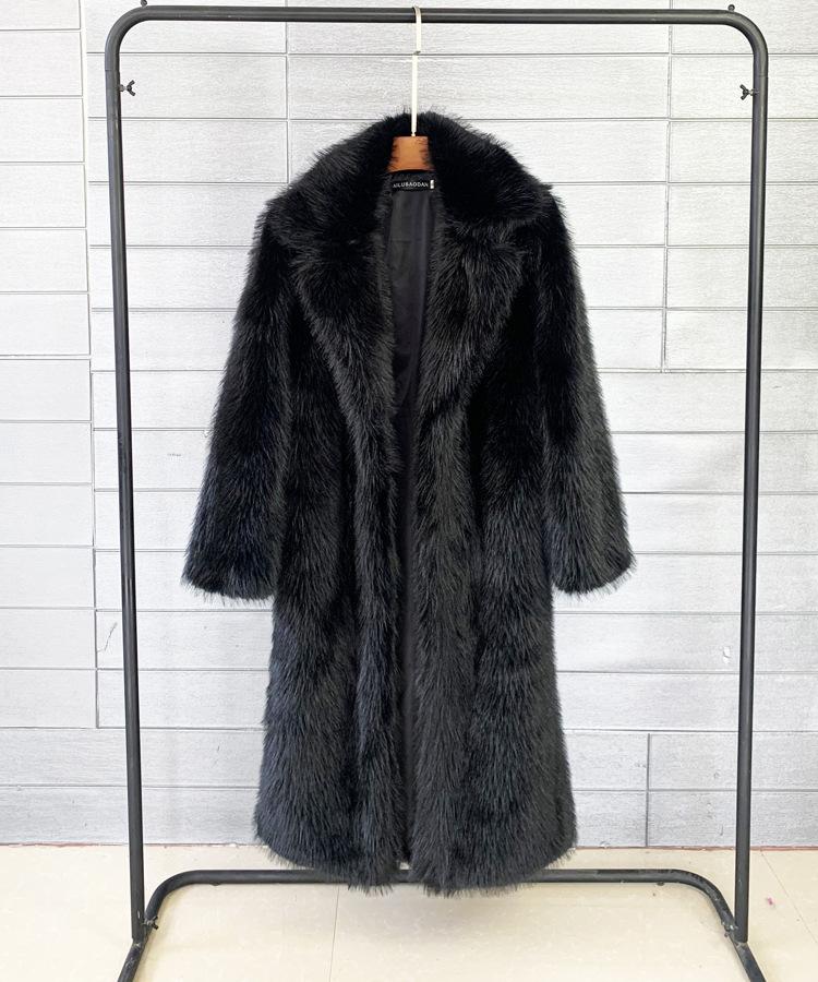 Toka imitation fox fur imitation fur fox fur long knee suit collar fur coat coat