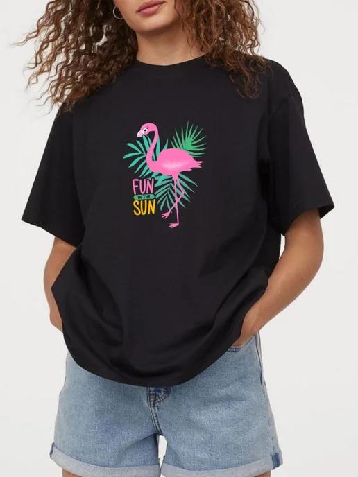 Oversized T-shirt with “Summer vibes” print L
