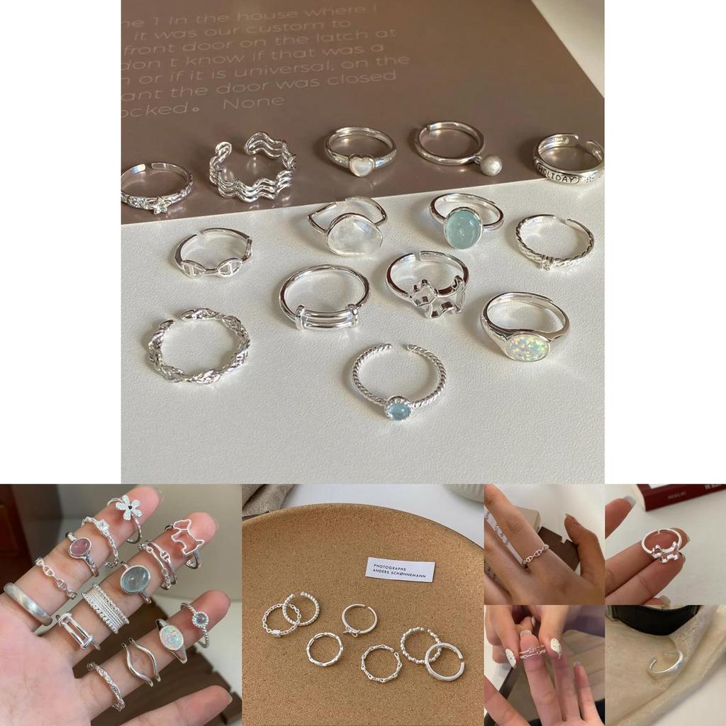 Elegant Korean 925 Sterling Silver Minimalist Ring For Women With Adjustable Open Design And Modern Aesthetic