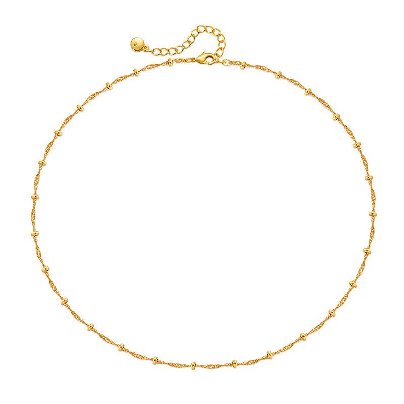 Minimalist Ins Style 18k Gold Plated Copper Simple Clavicle Chain Necklace For Women