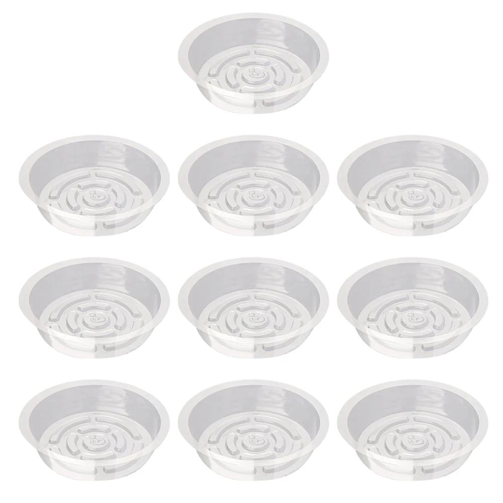 Clear Plastic Plant Saucers 10/24pcs 6-12 Inch Flower Pot Drip Trays For Indoor Outdoor Water Catcher Transparent Plant Trays
