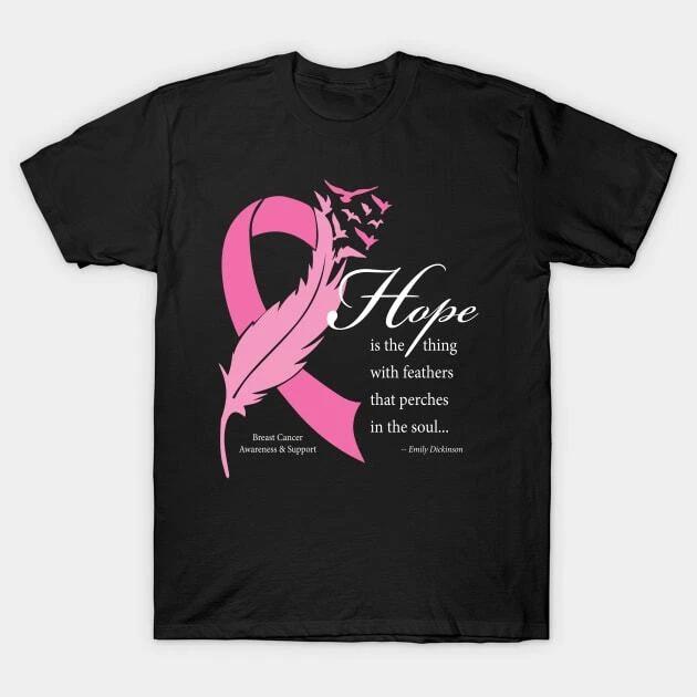 Breast cancer hope quote with white type Made in Australia T-Shirt 3XL