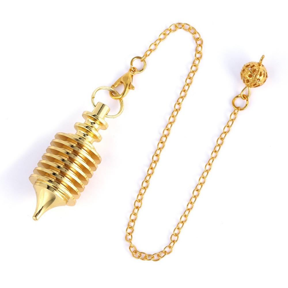 Pendulos Openable Design Metal Pendulum Copper Material Spiral Shape Dowsing Pendulum Divination Pendulum Meditation Session