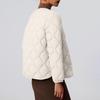 Women's Solid-color Fashionable Lightweight Down Cotton-padded Jacket, Warm Collarless Coat