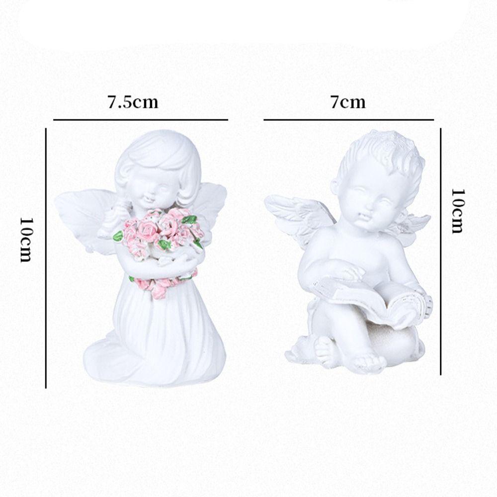 Creative Angel Figurine Cute Garden Miniature Sculpture Painted Little Angel Statue  New Year