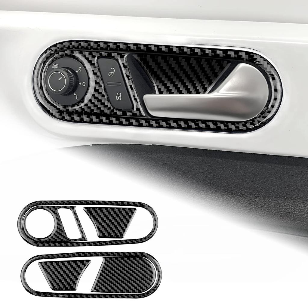 AIRSPEED Volkswagen Beetle Accessories Real Carbon Fiber Car Door Inner Grab Handle Cover Frame Interior Parts Decorative Frame Stylish Custom Dress