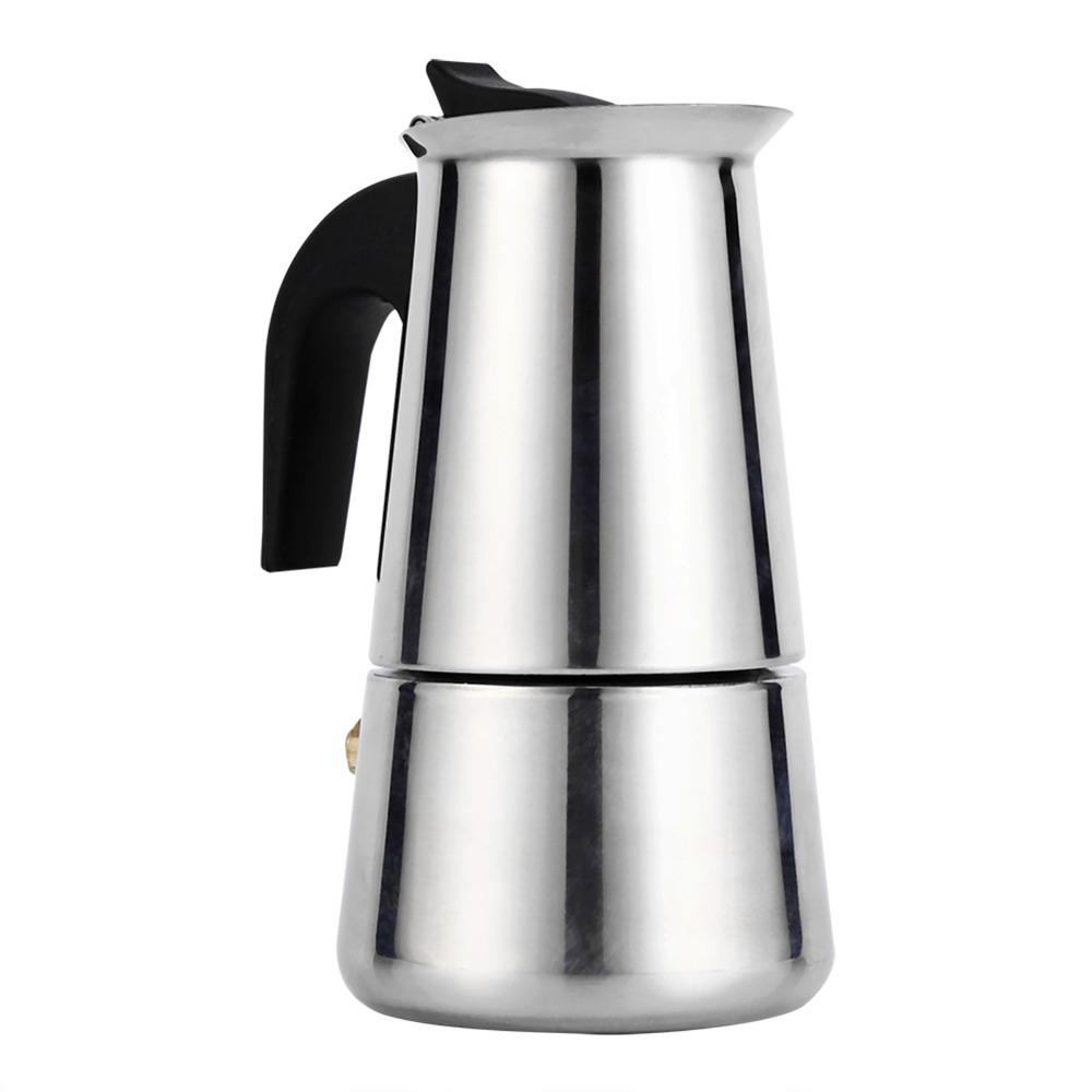 Espresso Stainless Steel Moka Pot 2 Cup 100ml Stovetop Espresso Maker Classic Coffee Maker Home Use