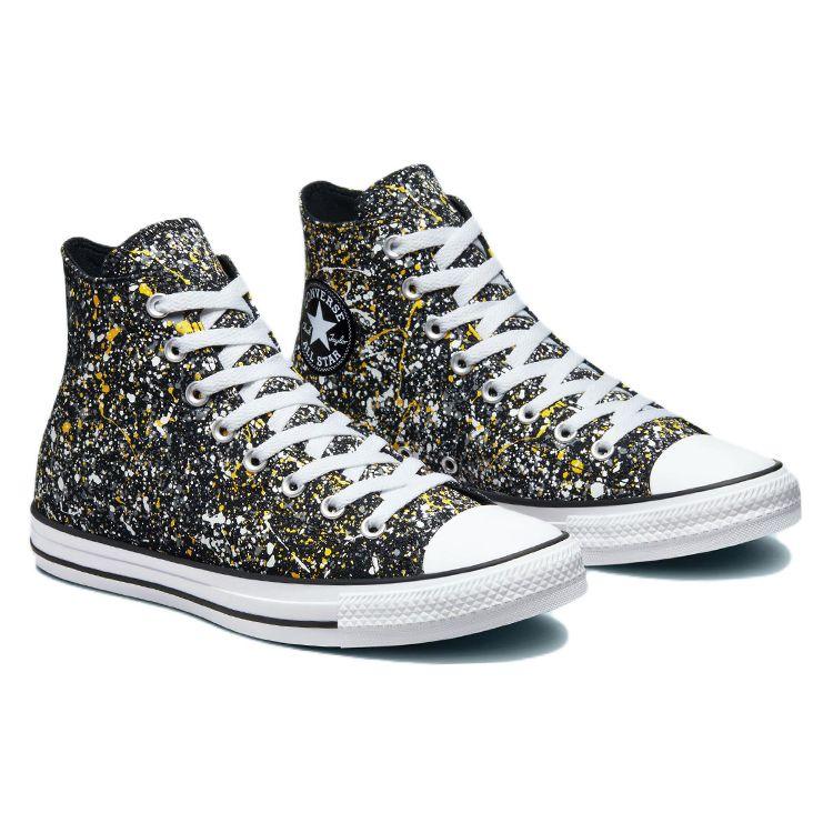 Converse Chuck Taylor All Star Archive High Paint Splatter - Černá Žlutá Unisex Tenisky Bílá A00468F