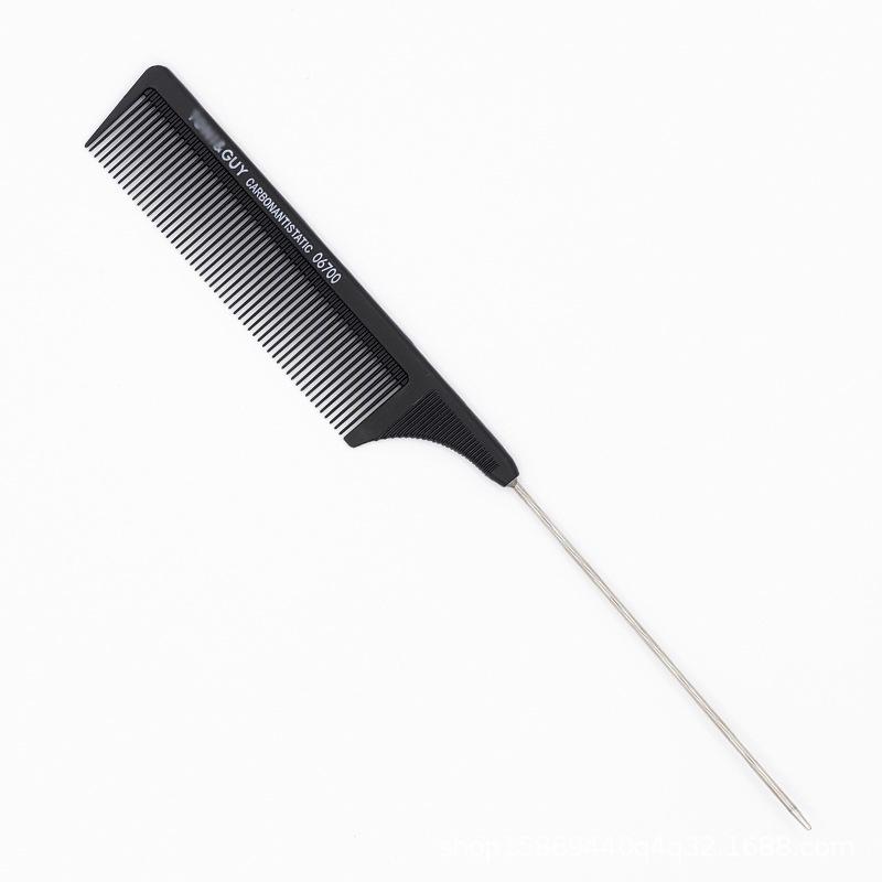 Hairdressing Fine-Tooth Steel Tail Comb for Women's and Men's Haircut & Updo
