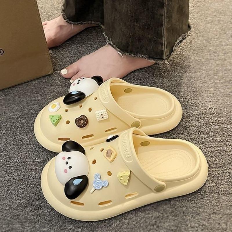 Hole shoes wear summer cute girl heart student bag head shoes dual-purpose thick-soled beach sandals