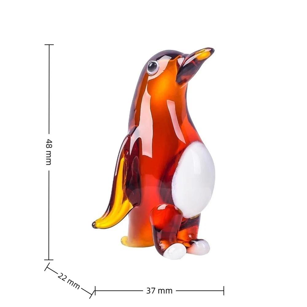Glass Blown Penguin Figurine Simulated Figurine Collectible Sculpture Ornament Home Table Decor