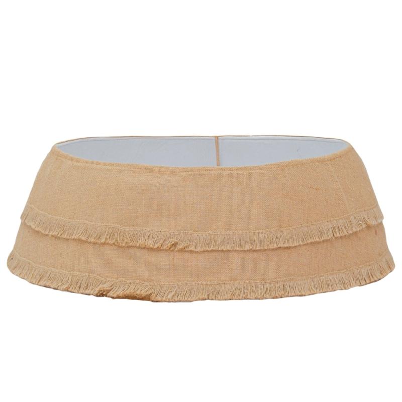 

Burlap Tree Skirt For Christmas Decoration Quick Installation Polyester Fabric Mat Elegant Tree Collar Base Cover 1