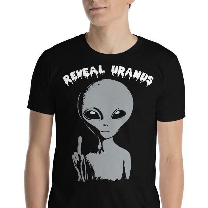 Gray Alien Middle Finger Funny Shirt Short-Sleeve Unisex T-Shirt