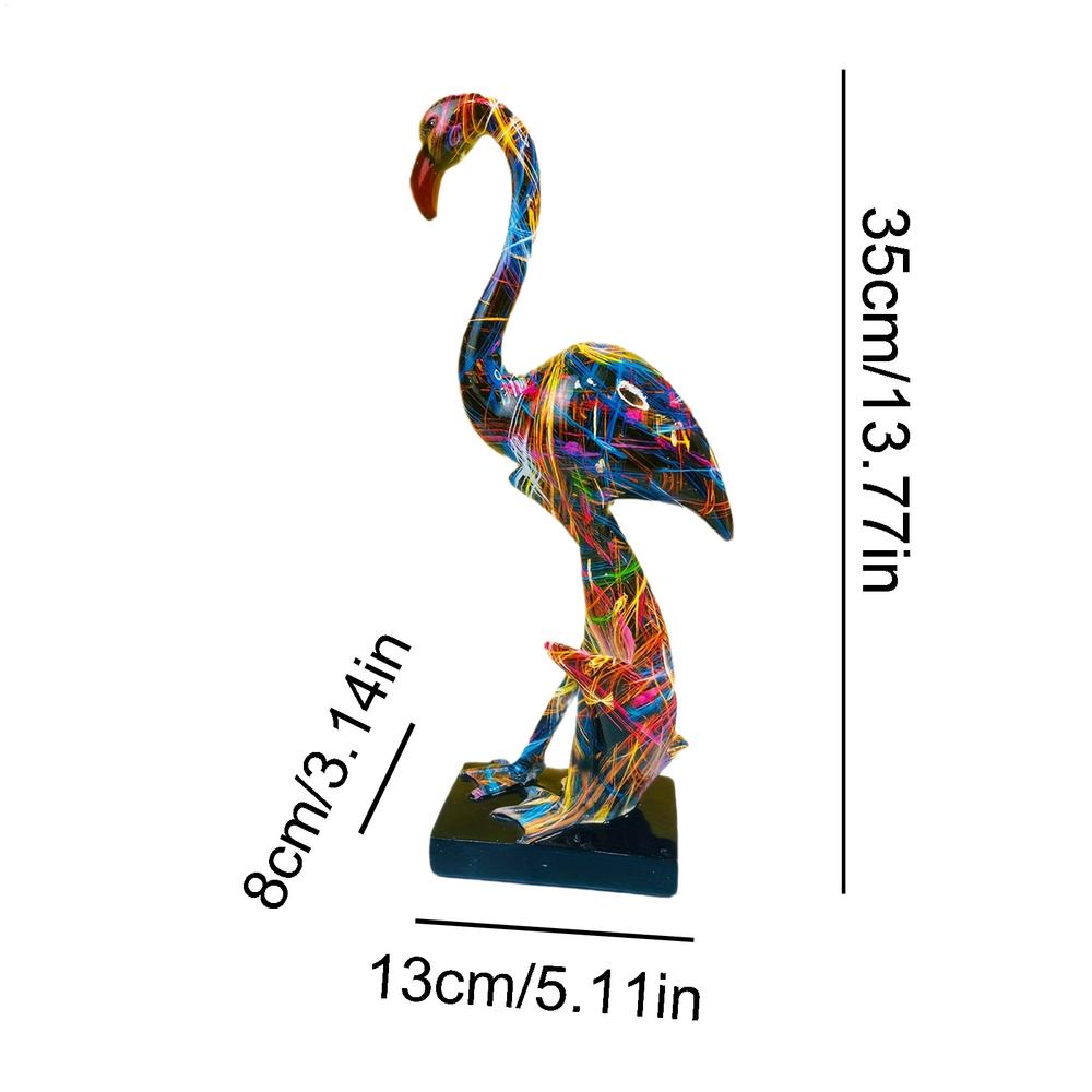 Graffiti Flamingo Skulptur Tierstatue Kunstfigurine Heimdeko für Wohnzimmer Schlafzimmer Bücherregal TV-Schrank Schreibtischdeko