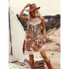 Women's Dress Embroidered Splicing Fashion Printed Off Shoulder Ethnic Beach Vest Mini Skirt