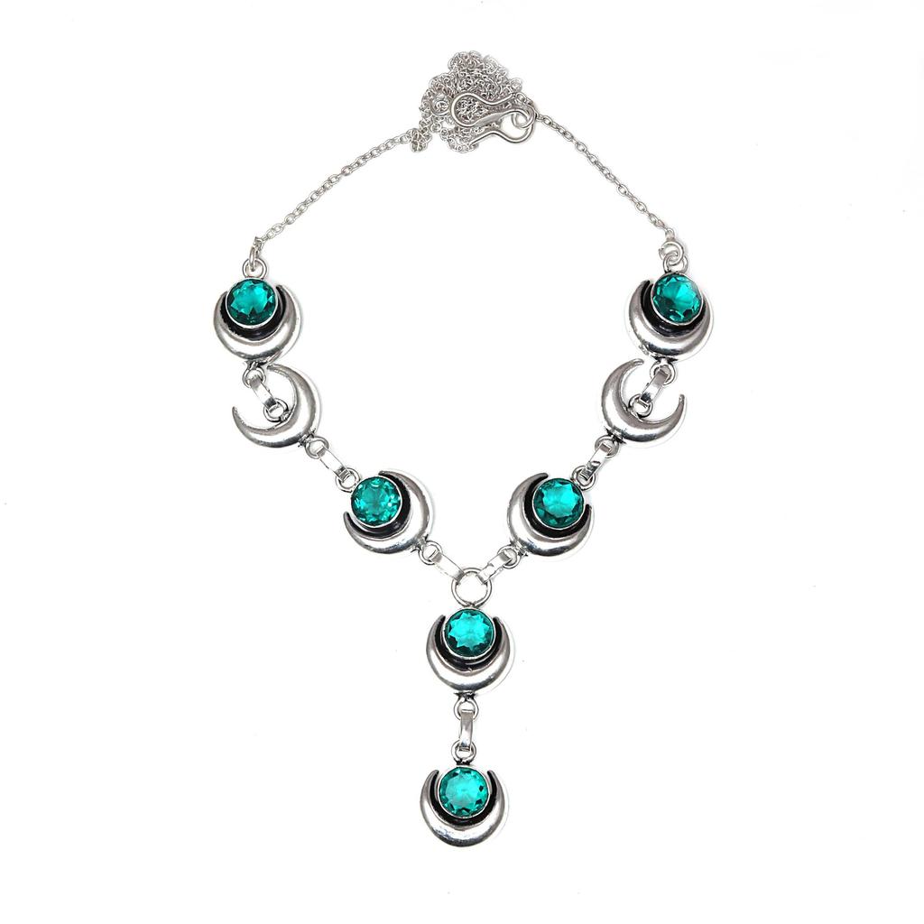 Chrome Diopside Gemstone Handmade Ethnic Jewelry Necklace Set 18-20''