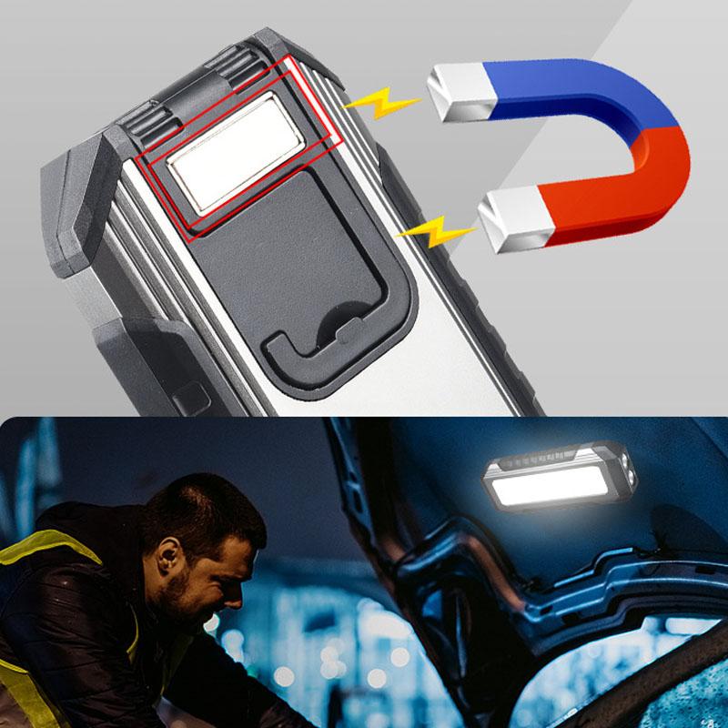 Professional COB XPE LED Pocket Emergency Flashlight 4000mA USB Fishing Floodlight Magnet Garage Inspection Lamp 180° Work Light