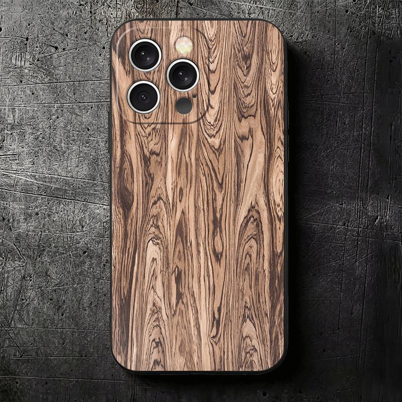 Vintage Wood Grain Pattern Soft Phone Case for iPhone 16 16E 17 Air 15 Pro Max 14 Plus 13 Mini 11 12 7 Black Cover Back Shell