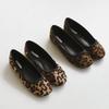 Fashion Leopard Flock Single Shoes Woman Bow-tied Shallow Loafers New Comfort Slip On Lazy Moccasins Leisure Round Toe Ballet Flat Shoes
