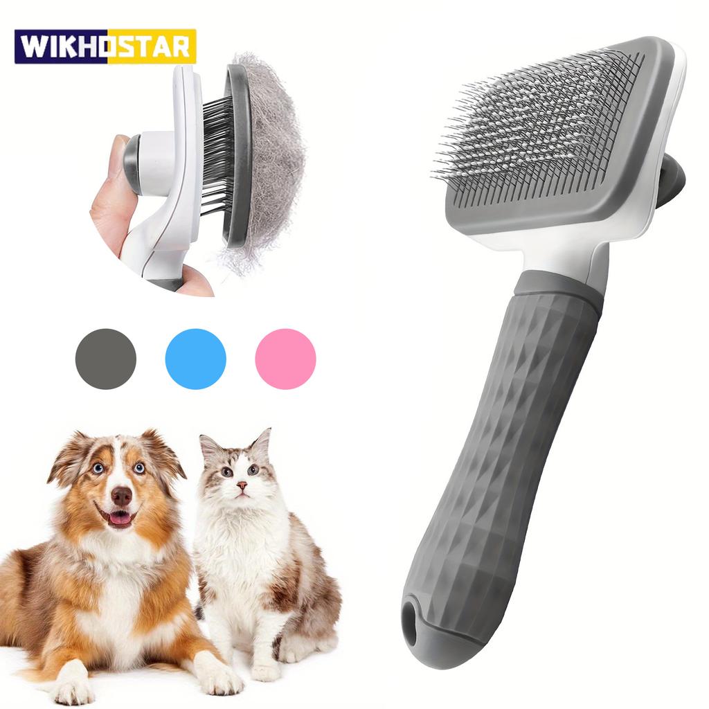 Self-cleaning Pet Hair Remove Comb Cat Slicker Brush Pet Hair Removal Comb For Dogs Cats Grooming Tools Combs Dogs Accessories