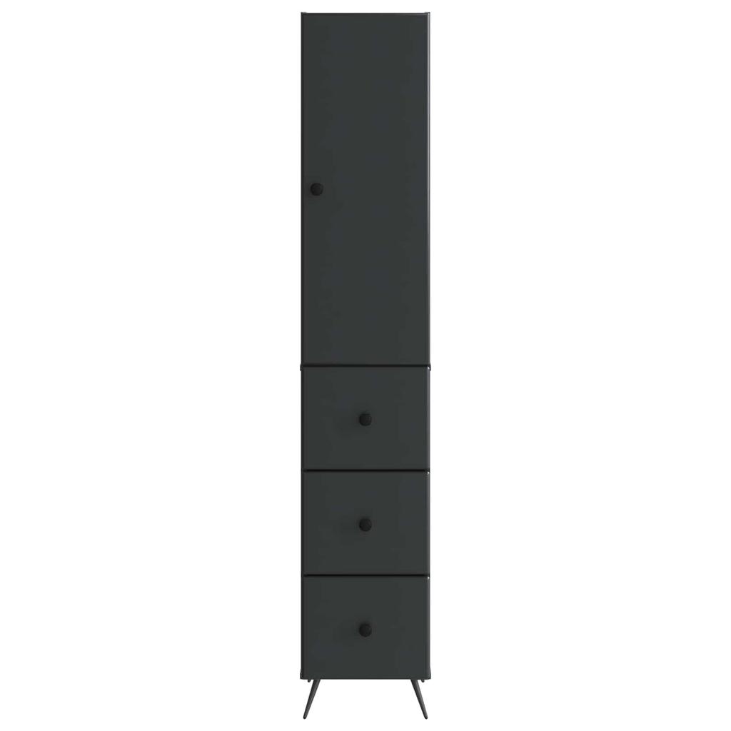 2 Piece Cabinet Set Black 34.5 X 34.5 X 90 Cm Engineered Wood