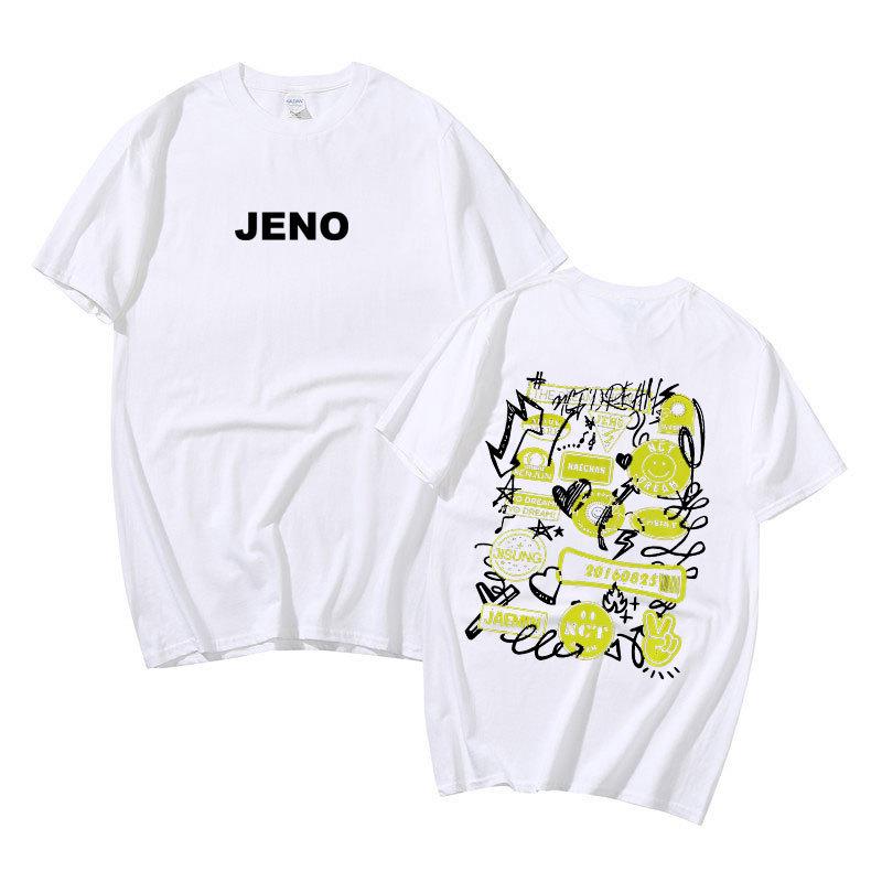 Letní tričko KPOP NCT Dream Unisex Ženy Móda Chlapci Dívky Harajuku Trička s krátkým rukávem Neformální Černá Cool trička Topy