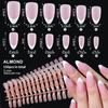 150Pcs French White Edge Wearing Nail Pink Fake Nail Piece Full Sticker Matte Manicure Ultra-thin White