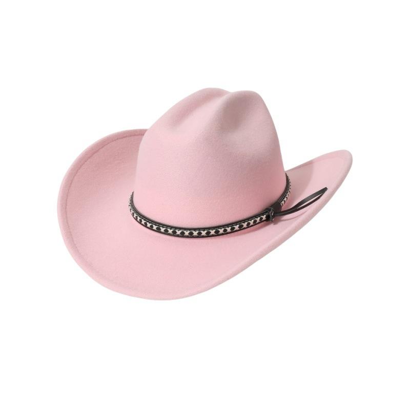 Exclusively for export, fashionable cowboy hats for men and women, unisex style, new European and American wool felt hats for stage use