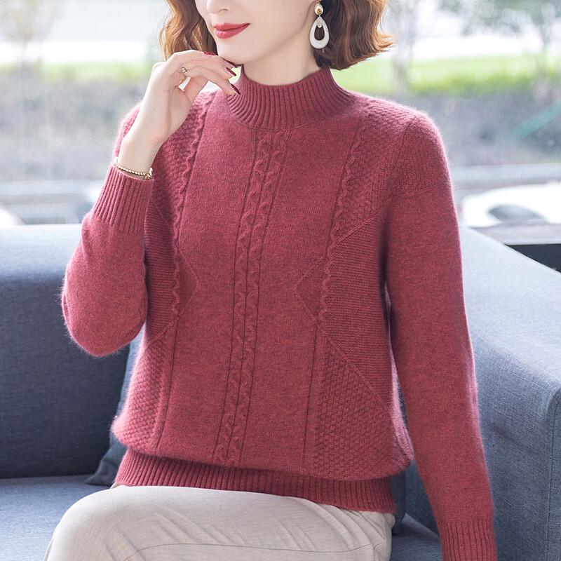Datang Furen Women's Rhinestone Round Neck Pullover Sweater