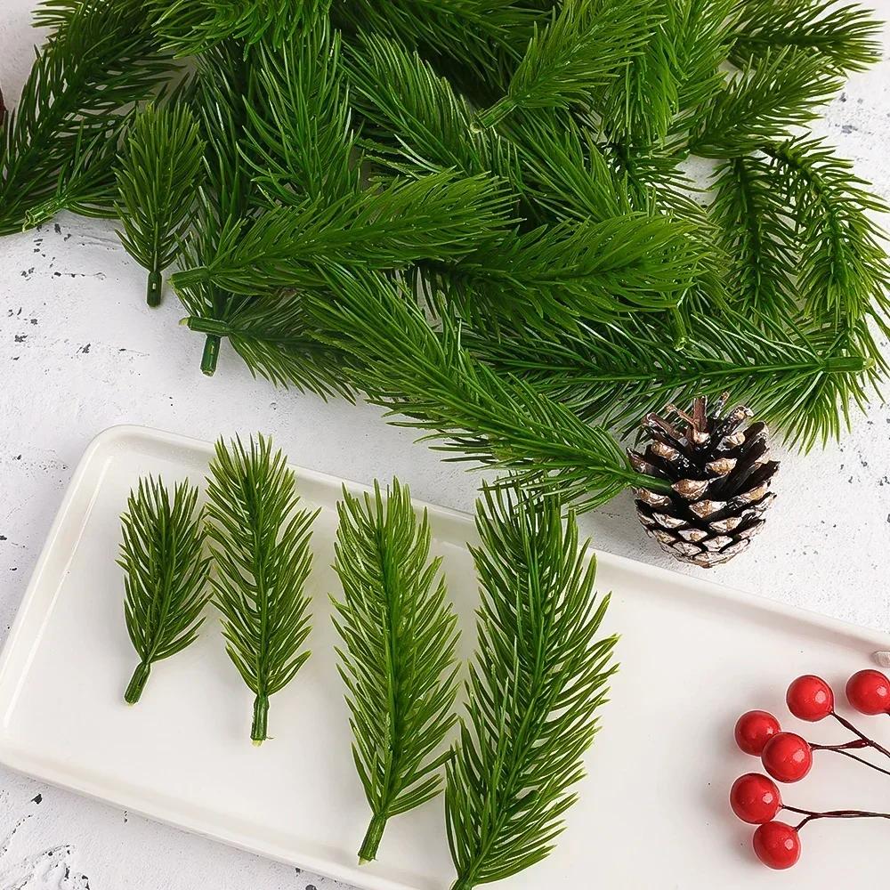 100/50/10 Pieces Artificial Pine Needles Plants Plastic Christmas Tree Garland DIY Pine Branches for Wedding Home Decoration