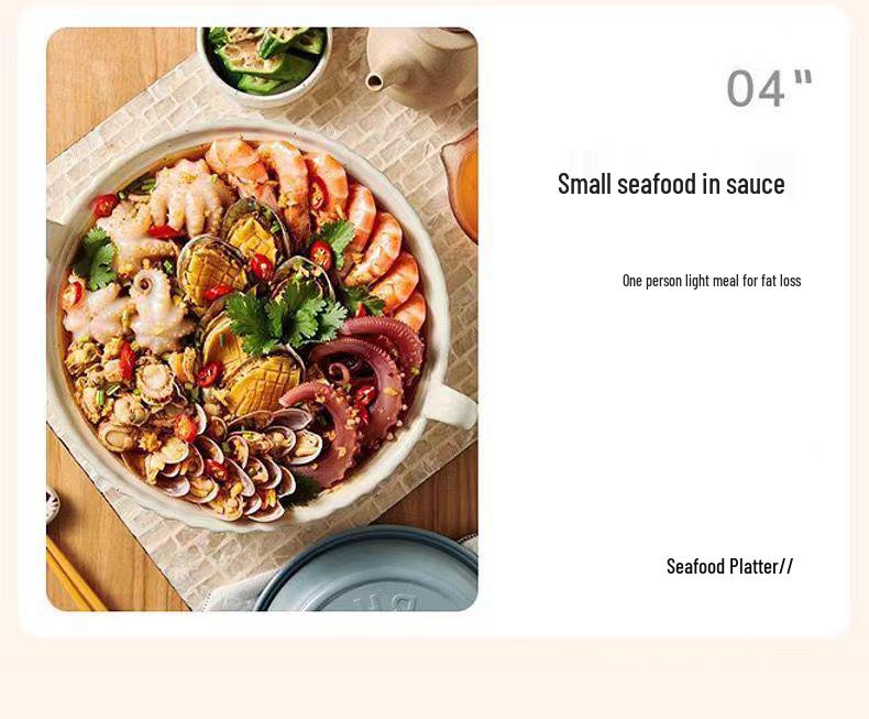 Olla a Presión y Wok de Esmalte Antiadherente de 8L - Olla para Estofado Multifuncional de Gran Capacidad