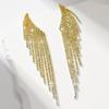 Ladies Light Luxury Gradient Color Long Tassel Shines Crystal Ear Drop