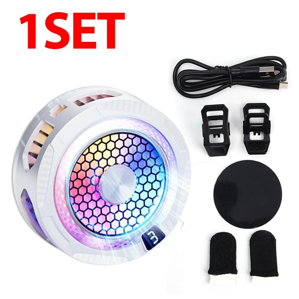 Magnetic Phone Tablet Cooler Radiator 3-Speed Adjustable Type-C Magnetic Cooling Fan With RGB Lights Quiet Game Cooler