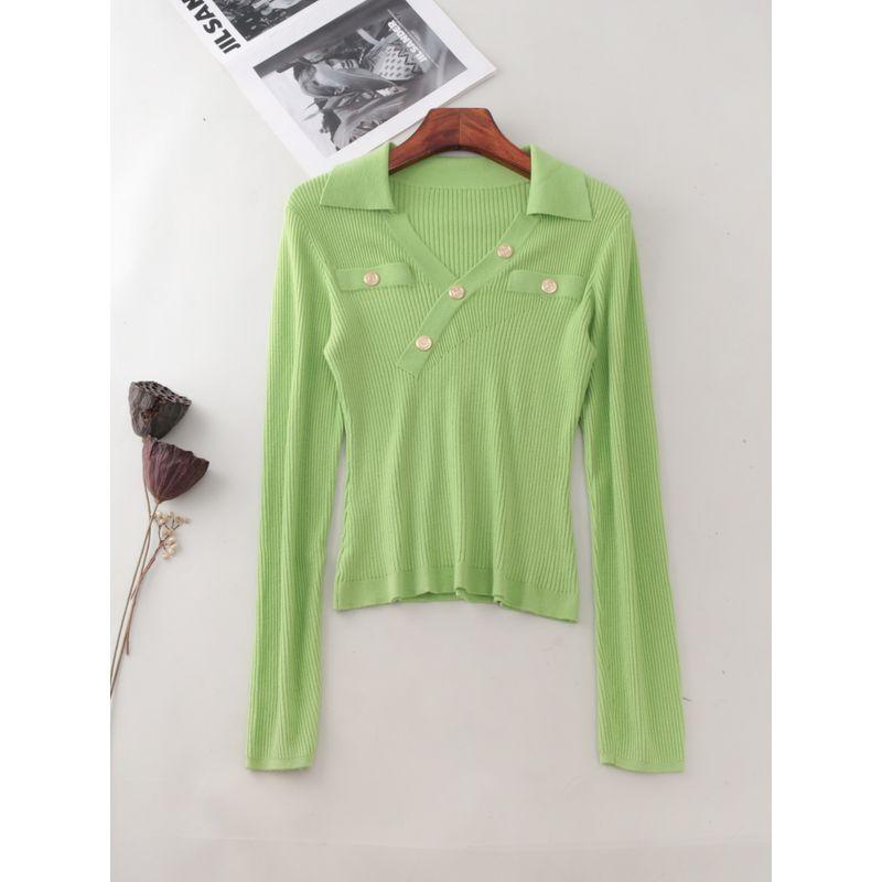 Export Six Wool V-neck Long-Sleeve Knitwear Women's Fall and Winter New Arrival Silm Thermal Bottoming Shirt Tops